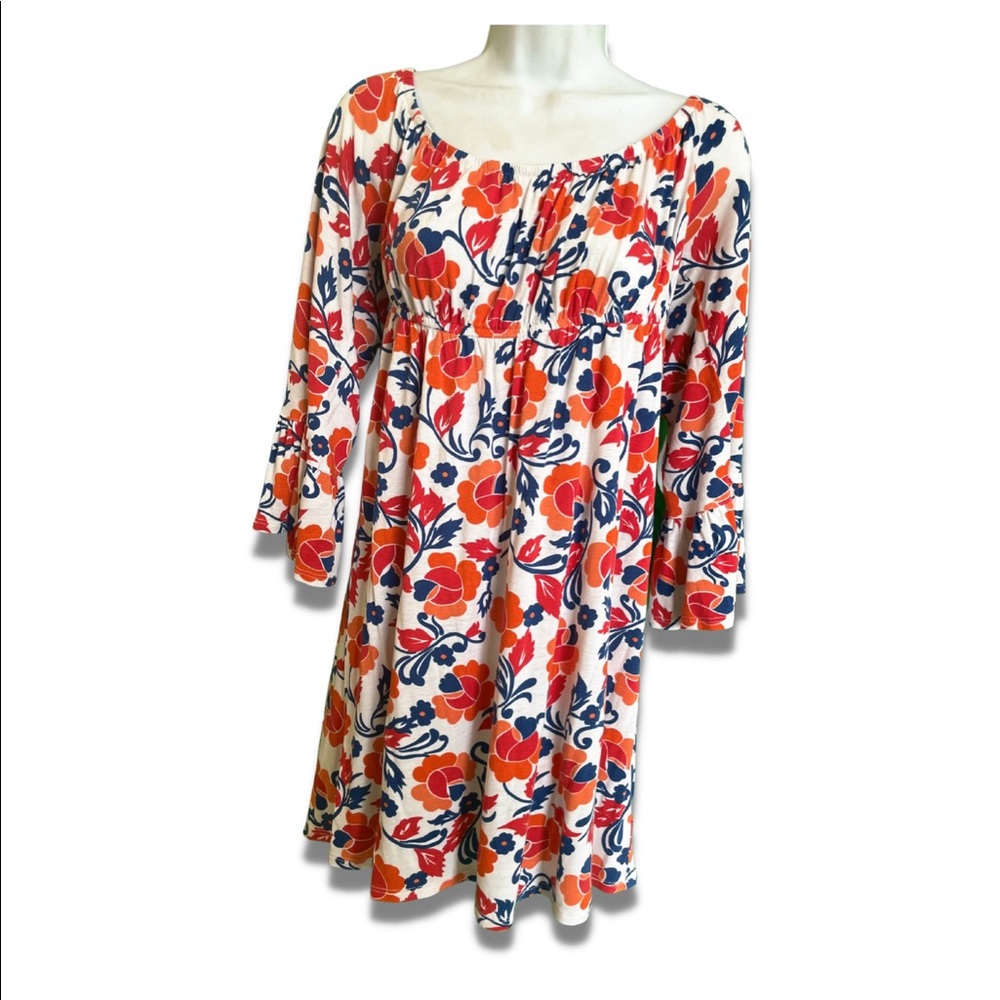 Voom by Joy Han Mini /  empire waist dress. Flounce sleeves.